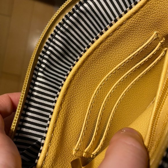 NWOT Faux Leather Yellow Shoulder Bag, Crossbody or Wristlet - Picture 8 of 10